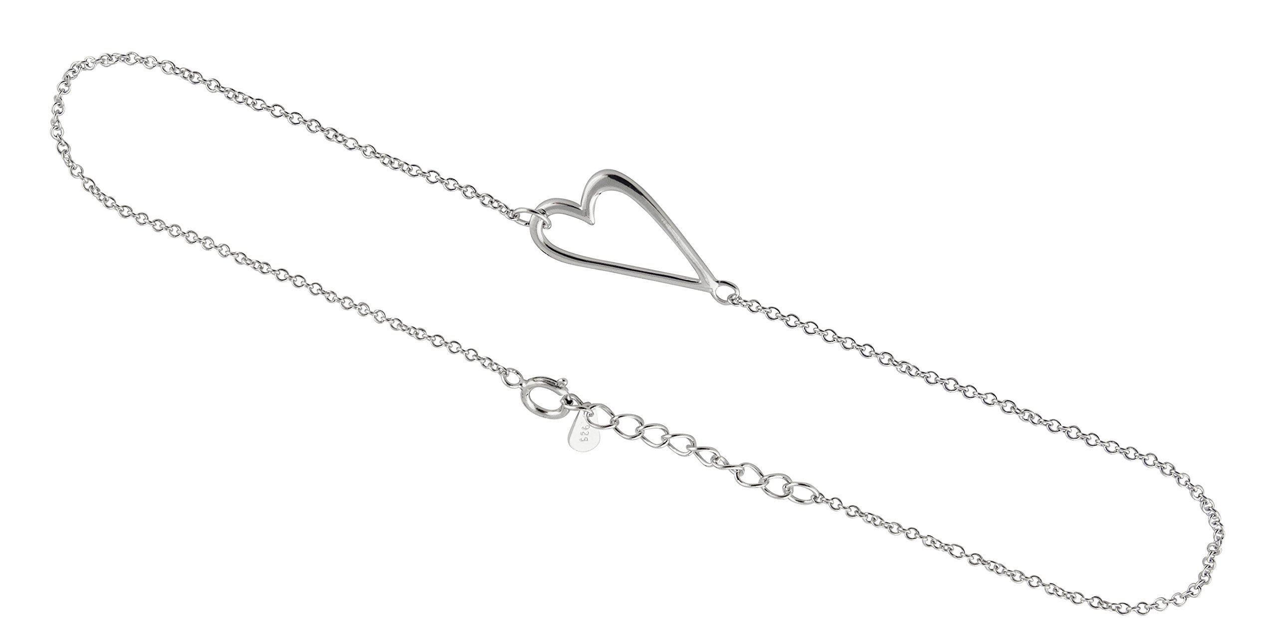 FashionJunkie4Life Sterling Silver Love Heart Pendant Necklace for Women - 18