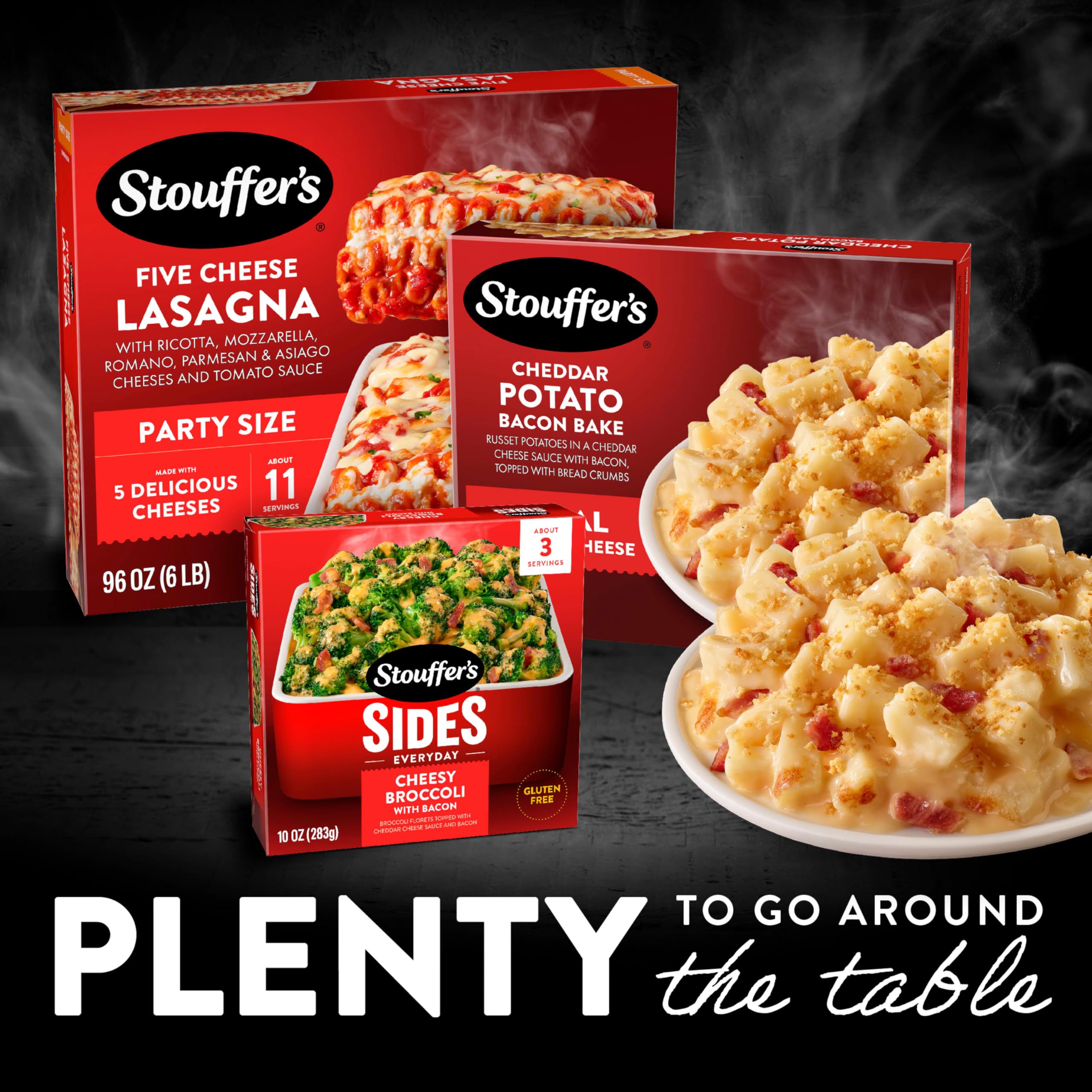 Stouffer’s Cheddar Potato Bacon Bake - Single Serve Frozen Meal | Cheesy Potato Casserole with Bacon | Microwave or Oven Ready | Quick & Easy Dinner for Busy Weeknights, Office Lunch or Late Night Snack