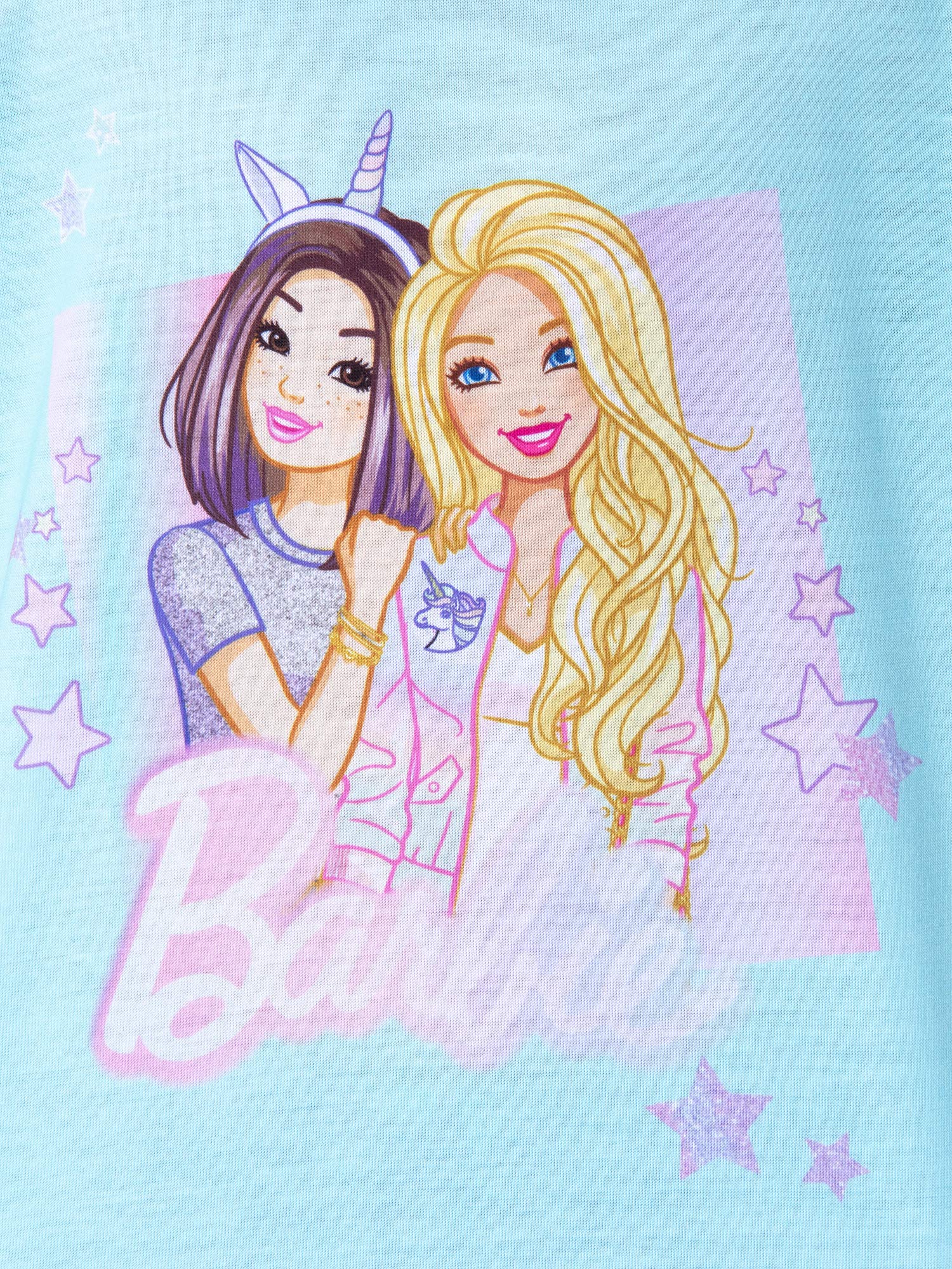 INTIMO Barbie Little Girls' 2-Piece Pajama Set - Cute Unicorn Love Shirt & Shorts for Kids Sleepwear | Perfect for Birthday Gifts, Sleepovers & Playtime