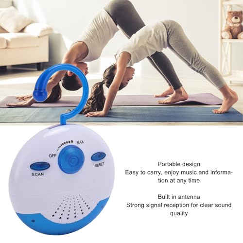 Waterproof Shower Radio with FM, Portable Bluetooth Speaker with Top Handle - 360° HD Surround Sound, 12-Hour Playtime for Bathroom, Outdoor, Camping & Travel Use