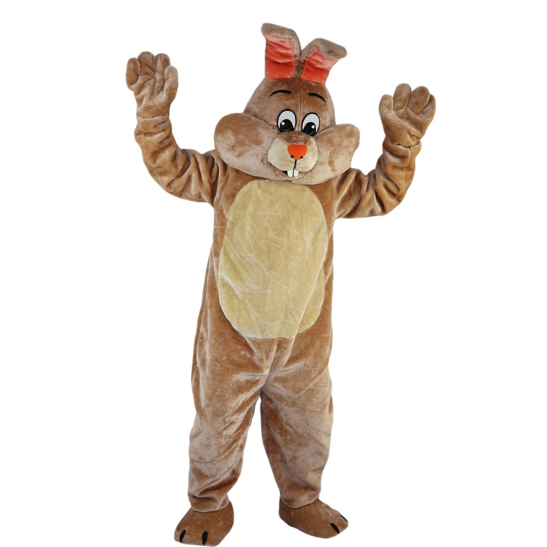 Soft Plush Rabbit Mascot Costume for Adults - Beige Bunny Outfit with Mask for Cosplay, Easter Parties & Halloween Costume | Fun Theme Parties & Holiday Events
