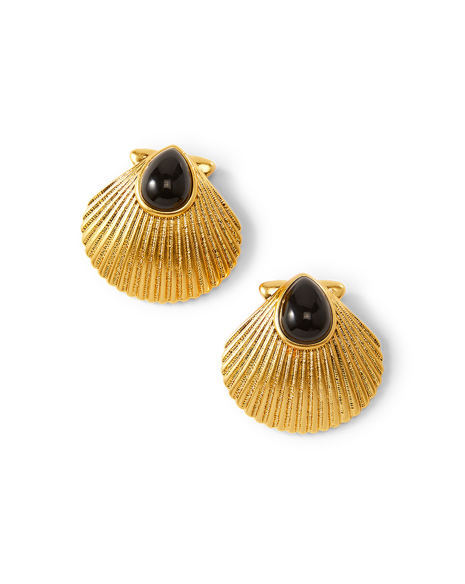 Exquisite 14K Gold Shell Earrings for Women - Elegant Beach Jewelry Gift for Summer, Wedding & Vacation
