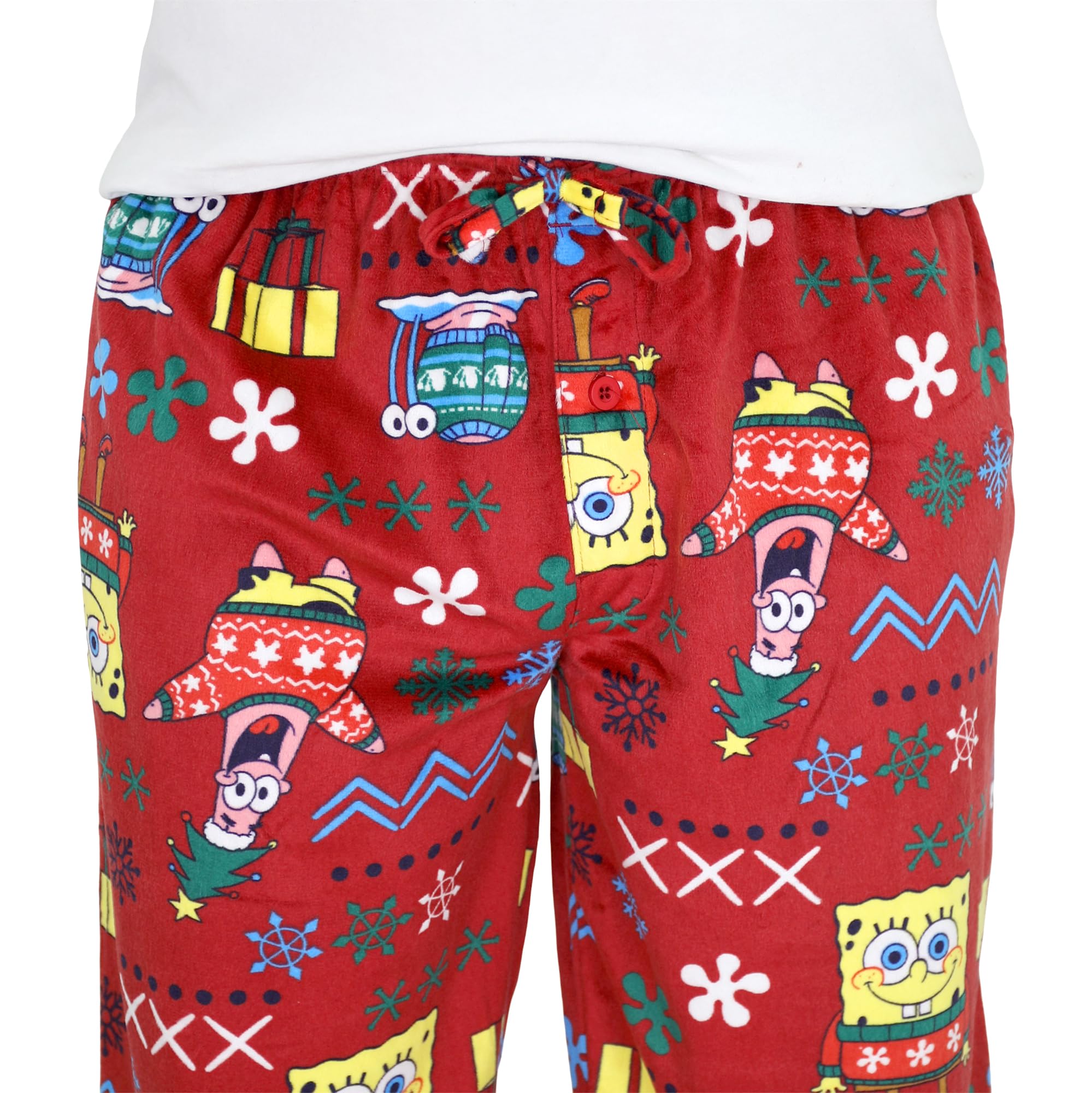 SpongeBob SquarePants Fleece Pajama Pants for Men - Soft & Comfortable Adult Sleepwear - Perfect Christmas Gift & Holiday Lounge Wear for Fans