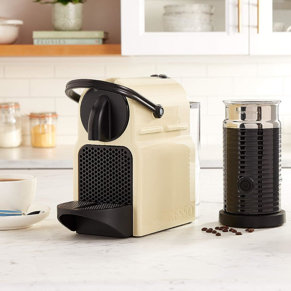 De'Longhi NESPRESSO Inissia Original Espresso Machine with Aeroccino Milk Frother - Creamy White Coffee Maker for Home & Office Use - Perfect for Espresso, Latte & Cappuccino Lovers