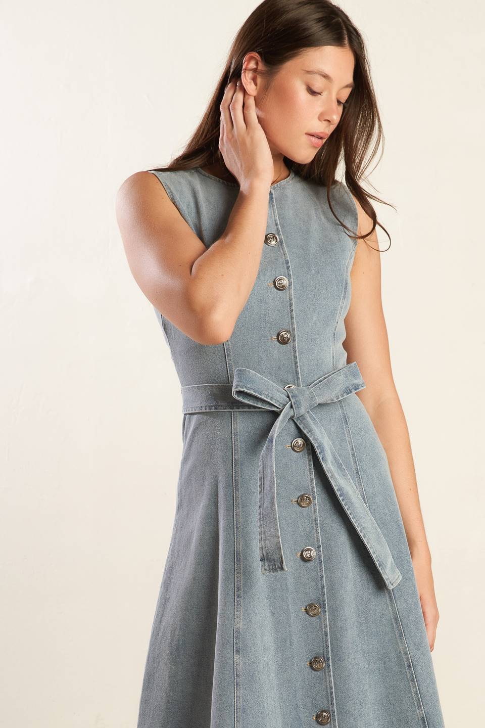 Nautical & Nice Light Denim Midi Dress - Women's Casual Summer Beach Dress for Vacation, Date Night & Outdoor Activities