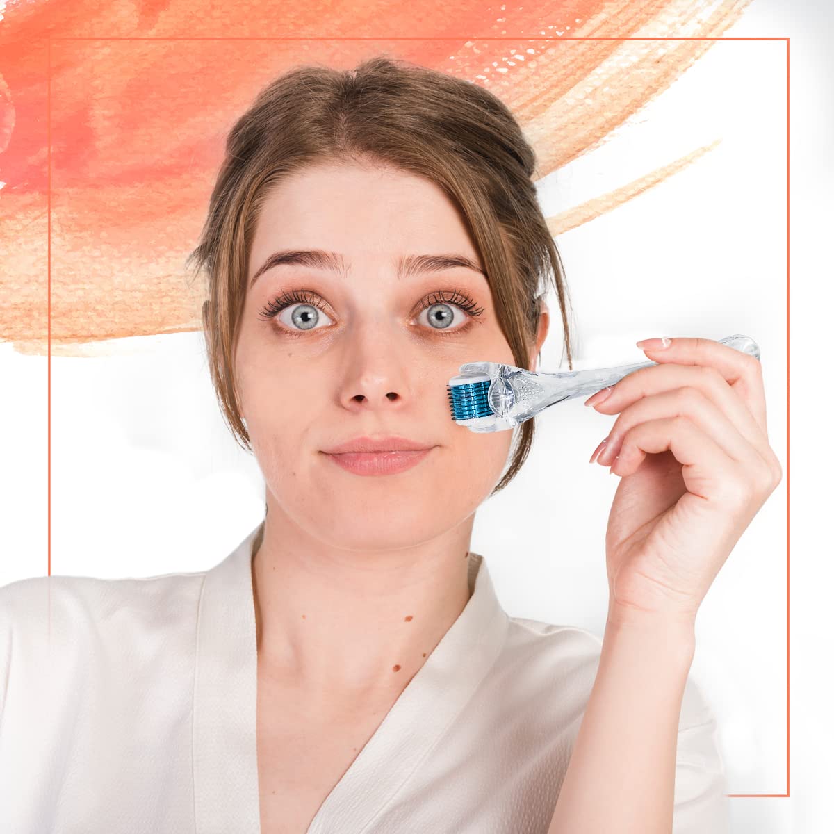 Epyz Derma Roller 540 Titanium Microneedling Roller for Face & Body - 1.5mm Needle Length, Blue Transparent Handle - Skin Care Treatment for Acne Scars, Wrinkles & Hair Growth - At Home Facial & Beauty Routine Essential