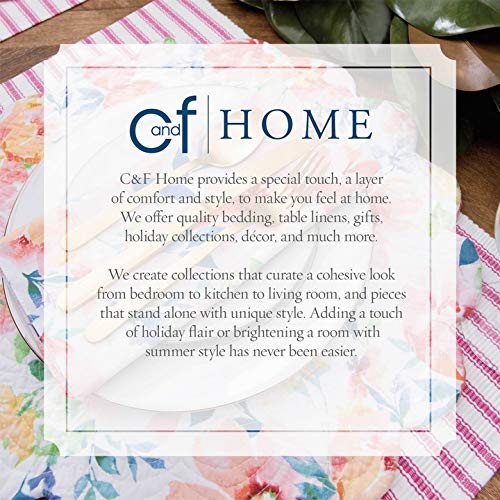 C&F Home Paris Cotton Embroidered Waffle Weave Kitchen Towel - White, Absorbent & Durable for Everyday Kitchen Use