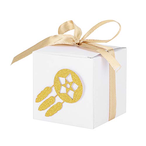 Premium Jewelry Gift Box Set - Elegant Golden Wind Chimes & Ribbon Decorated Craft Storage Box for Wedding, Birthday, Party Favors | Perfect for Home Decor, Jewelry Organization & Special Occasion Gifting
