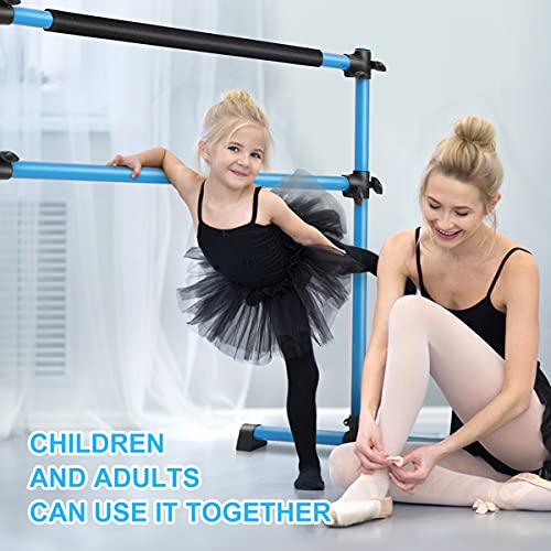 4FT Adjustable Freestanding Ballet Barre Portable Double - Heavy Duty Dance Barre for Home, Studio, Gym & Fitness Training - Perfect for Ballet, Stretching, Dance Practice & Workouts