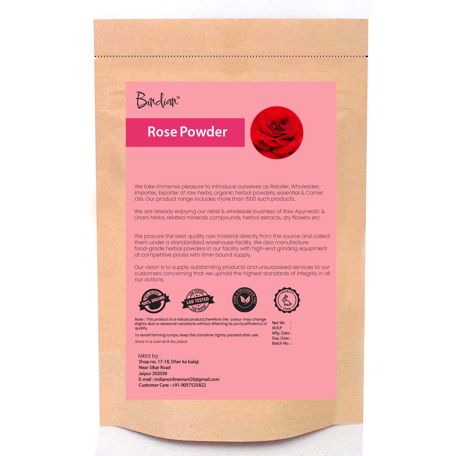 Organic Rose Petal Powder for Skin Whitening & Glowing - 100% Natural Face Mask for Brightening, Tan Removal & Radiance (50g) | DIY Skincare, Spa Treatment, Bridal Glow Routine
