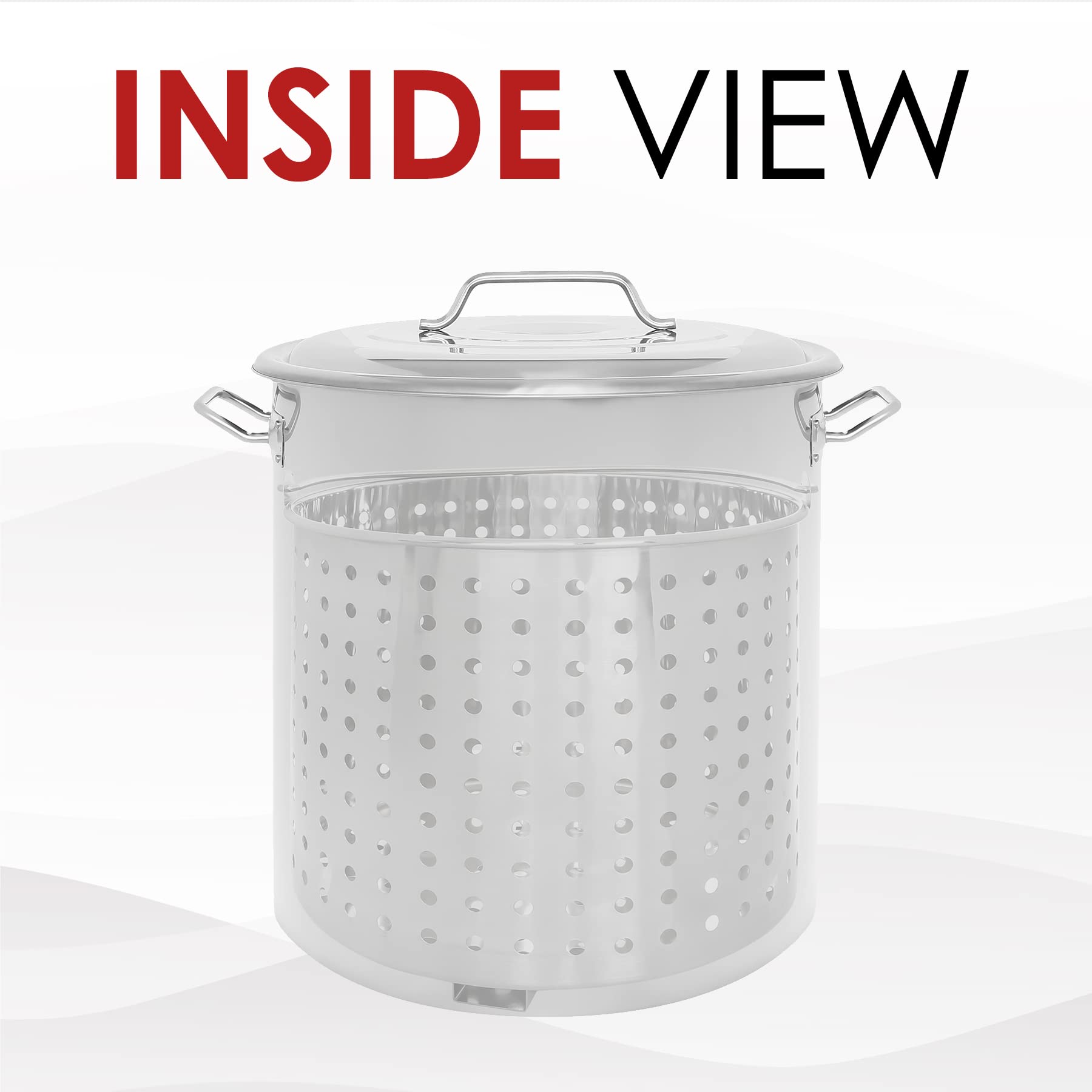 Premium 24 Quart Stainless Steel Stock Pot with Steamer Basket - Heavy Duty Cookware for Boiling, Steaming, Cooking Soups & Pasta - Ideal for Home Kitchens, Restaurants & Catering Services