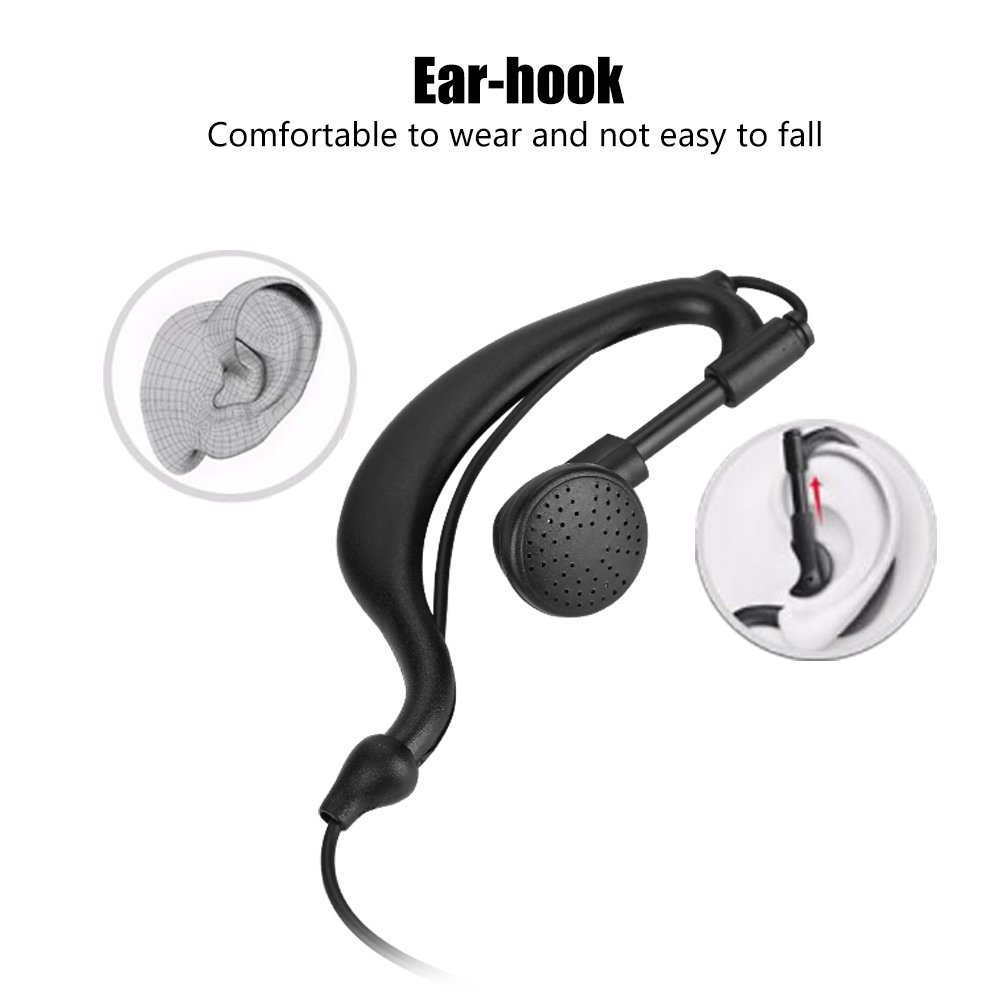 Universal 2-Way Radio Headset with 2-Pin Connector - Hands-Free Walkie Talkie Headset for K Head Radios | Perfect for Security, Construction & Outdoor Adventures