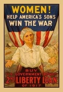 Vintage WWII Women's War Effort Propaganda Fine Art Canvas Print - 20x30 Inches - Perfect for Home Decor, Office & Historical Collectors