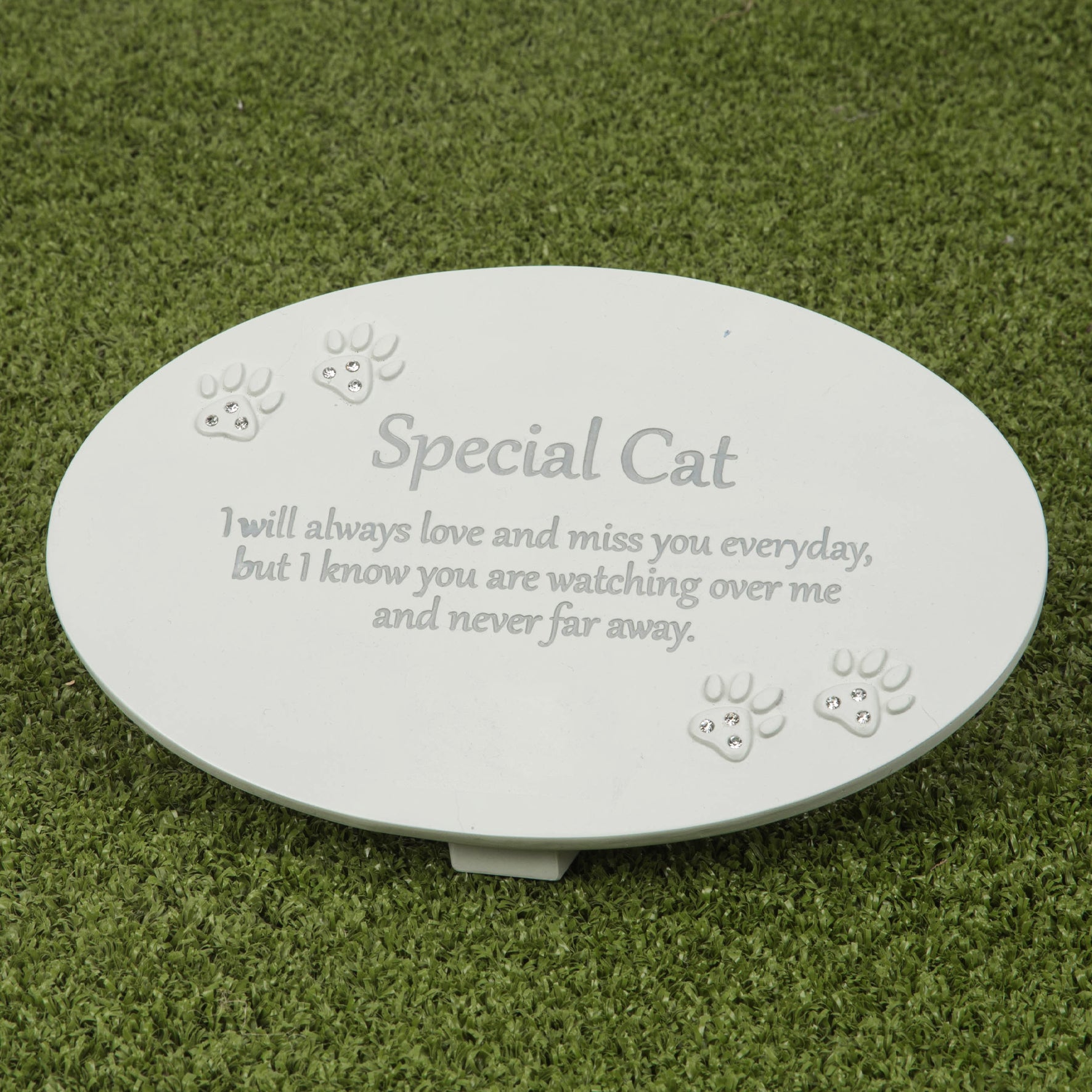 Personalized Oval Resin Memorial Plaque for Cats - Custom Pet Memorial Keepsake for Loss of Beloved Feline - Perfect for Pet Graves, Urns & Home Memorial Displays