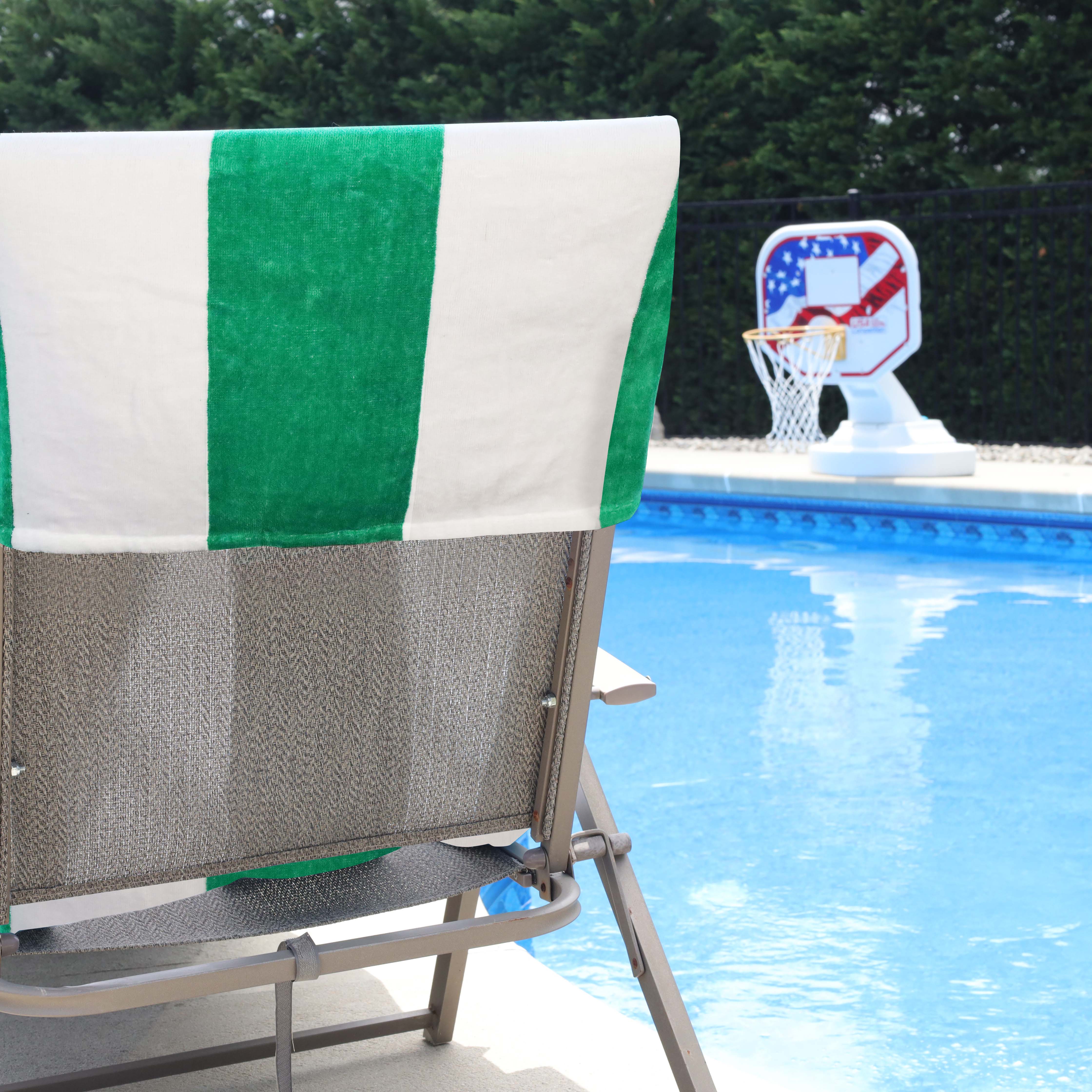 Premium Cotton Cabana Stripe Chaise Lounge Chair Cover - Standard Size, UV Resistant & Waterproof - Perfect for Poolside, Patio, and Outdoor Furniture Protection