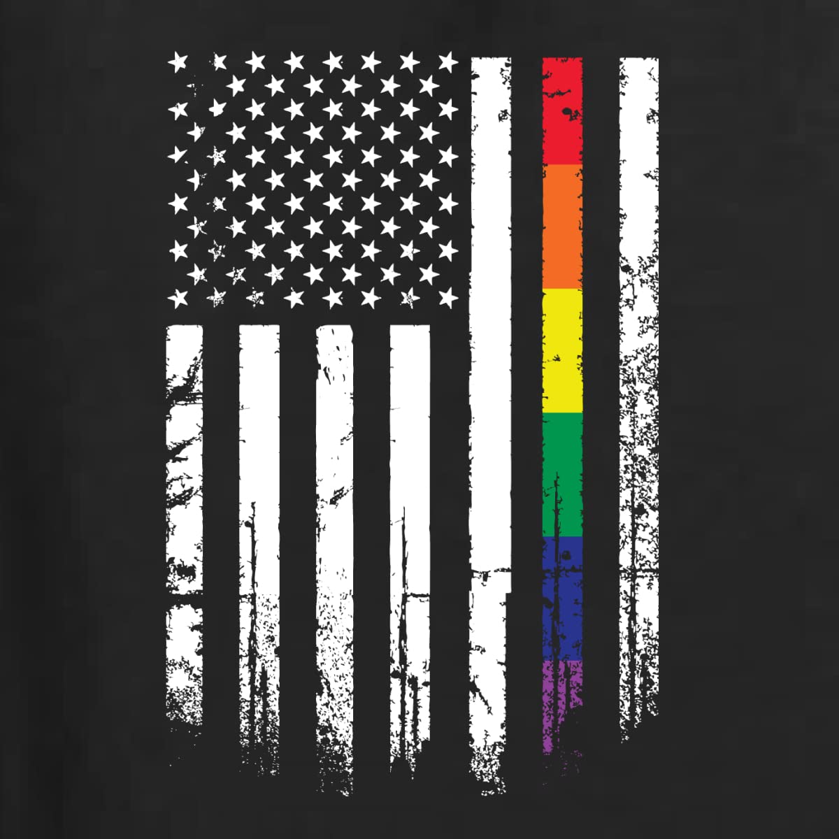 USA Gay Pride Rainbow American Flag LGBT Pride Men's Graphic T-Shirt - LGBTQ+ Rights Support, Equality Awareness & Pride Month Celebration - Perfect for Parades, Festivals & Daily Wear