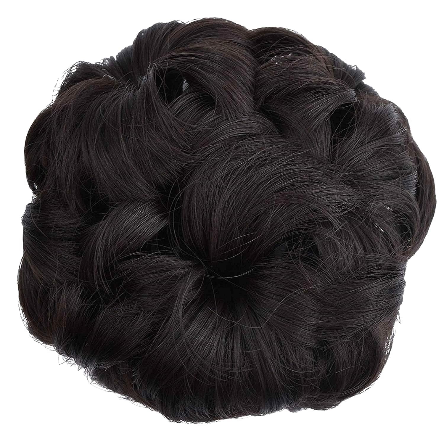 Rubela Hair Bun Clutch - Elegant Chignon Clip, Synthetic Hair Bun Extension, Donut Claw Jaw Updo, Curly Weave Hair Scrunchies for Women - Black Hair Claw | Perfect for Weddings, Parties & Everyday Styling
