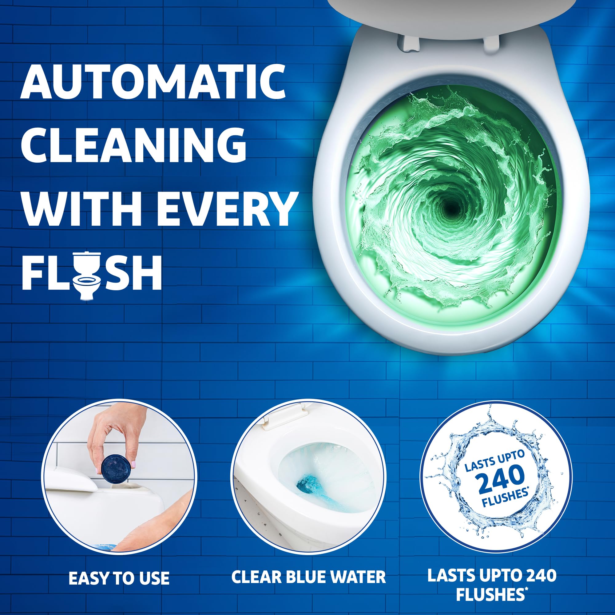 Harpic Flushmatic In-Cistern Toilet Cleaner Blocks, Citrus Scent - 150g | Long-Lasting Toilet Cleaner Balls for Fresh & Clean Bathroom | Perfect for Homes, Hotels & Offices