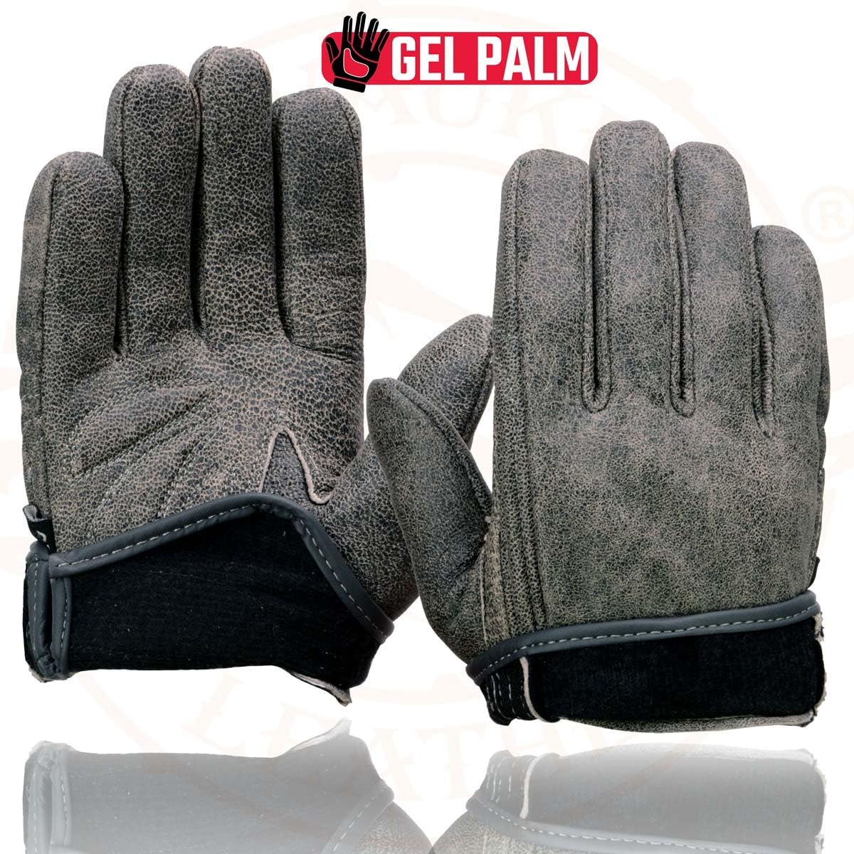 Milwaukee MG7511 Men's Motorcycle Gloves - Grey Leather with Gel Padding & Full Panel Cover for Comfort & Protection | Ideal for Riding, Commuting & Adventure Motorcycles