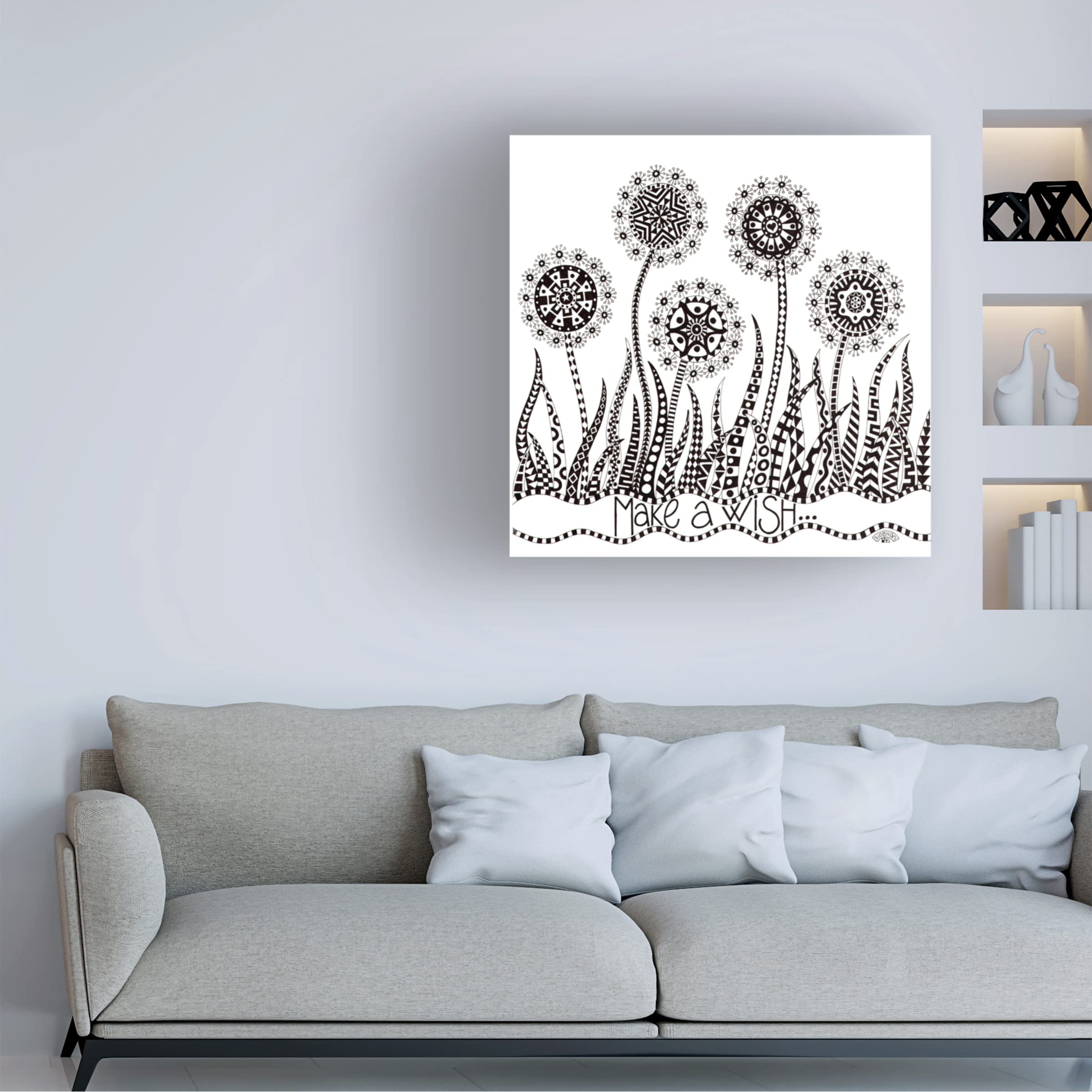 Trademark Fine Art 'Wish or Weed' 18x18 Canvas Wall Art by Siobhan - Perfect for Modern Home Decor, Office & Gift Giving