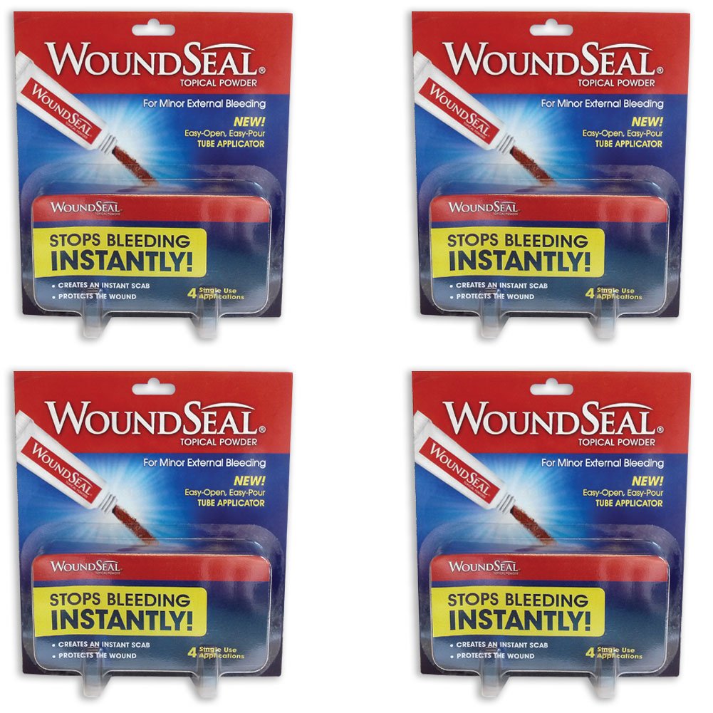 WoundSeal Powder First Aid Blood Clotting Agent - Pack of 4 (Save on Bulk Purchase) | Perfect for Emergency Kits, Outdoor Adventures & Home Safety