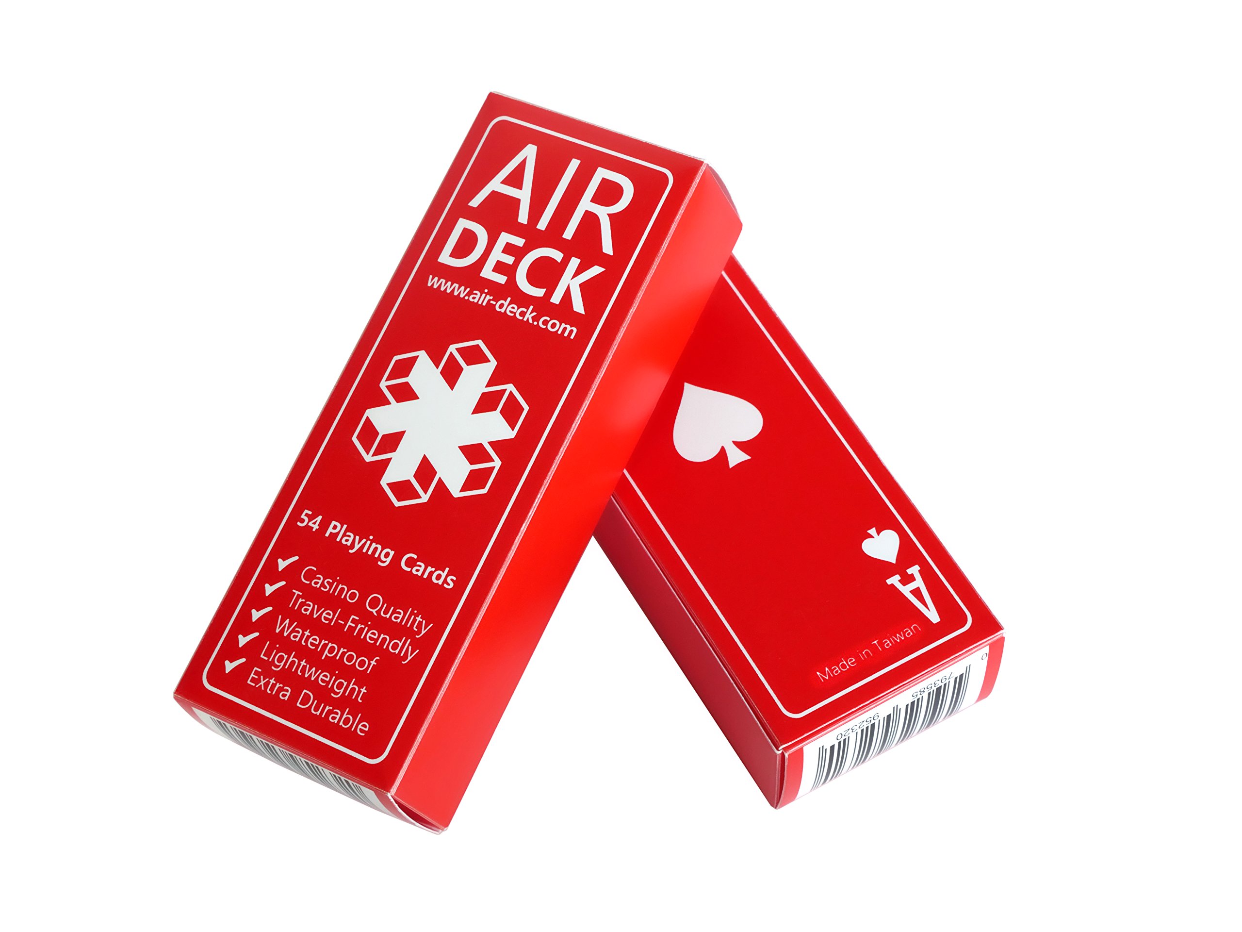 Premium Air Deck Travel Playing Cards - Durable & Lightweight Red Poker Cards for Camping, Travel & Outdoor Games
