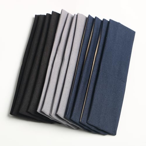 12pcs-black/gray/navy blue yoga sport headbands