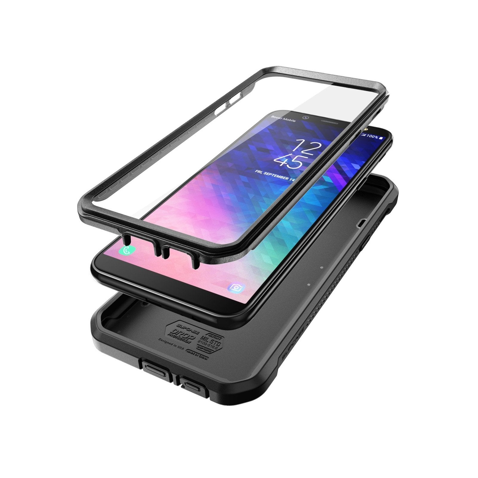Samsung Galaxy A6 Unicorn Beetle Pro Rugged Holster Case - Heavy Duty Protection with Belt Clip - Shockproof & Drop Proof Cover - Open Box Black - Perfect for Outdoor, Construction & Active Lifestyles