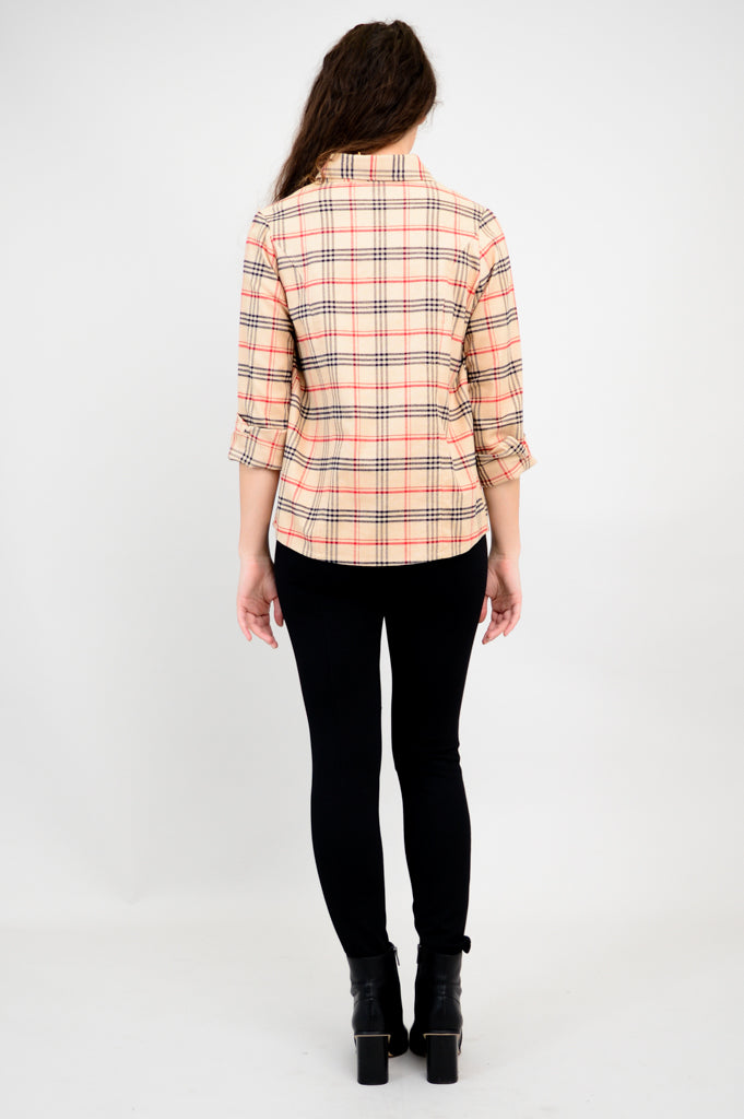 Alexis Top - Retro Plaid Cotton Flannel Shirt for Women | Vintage Style Button Down Blouse | Perfect for Fall Layering, Casual Outfits & Cozy Winter Looks