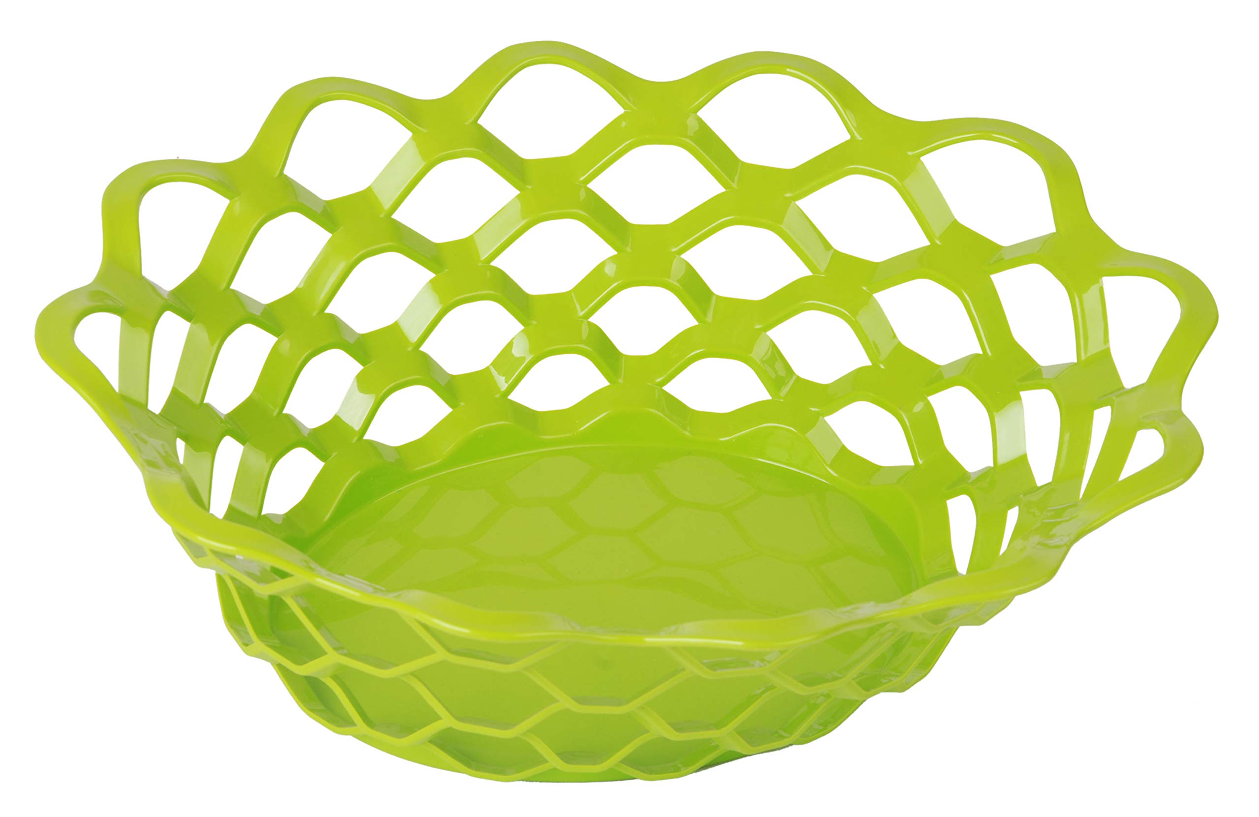 **Mintra Home Plastic Oval Bread & Fruit Serving Basket - Kitchen Countertop & Dining Table Storage - Ideal for Picnics, Parties & Home Organization (Green)**