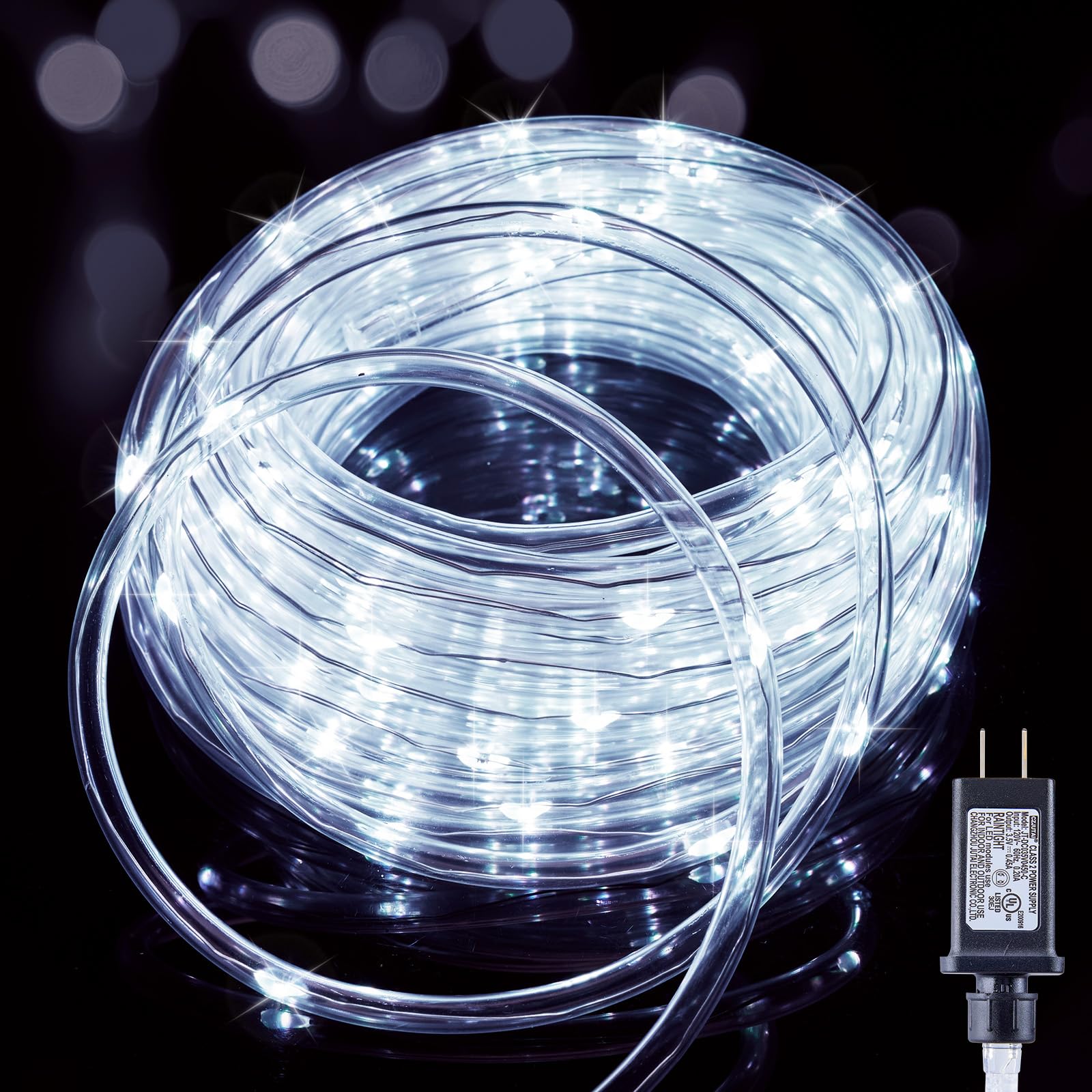 Minetom 33FT Outdoor Rope Lights - 100 LED Waterproof Christmas String Lights with Plug for Indoor & Outdoor Decor | Twinkle Lights for Bedroom, Garden, Patio, Party & Holiday Decoration
