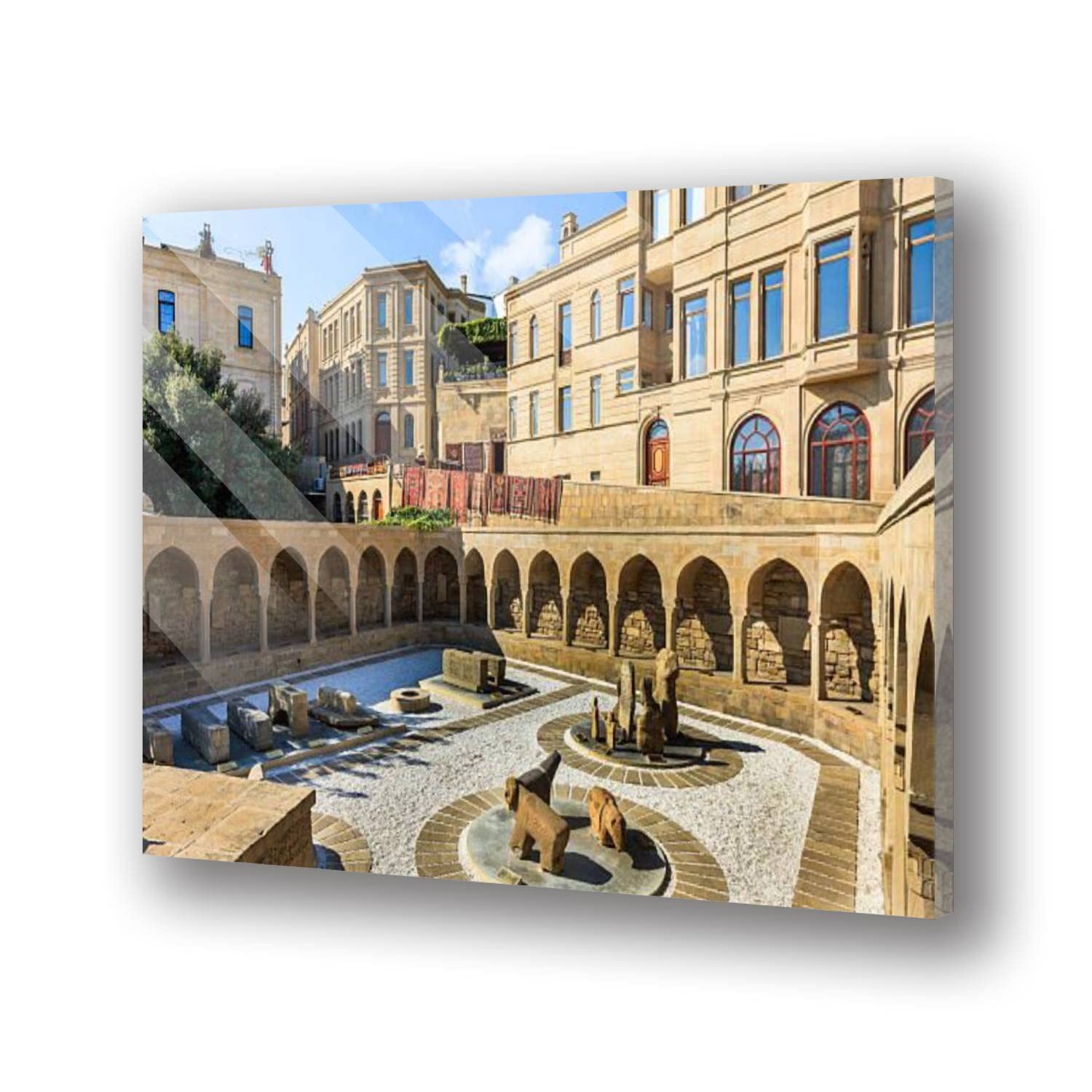 Tempered Acrylic Glass Wall Art - Old Town Baku Azerbaijan Archaeology Print, Modern Floating Picture for Living Room, Bedroom & Office Decor - Home & Office Wall Display