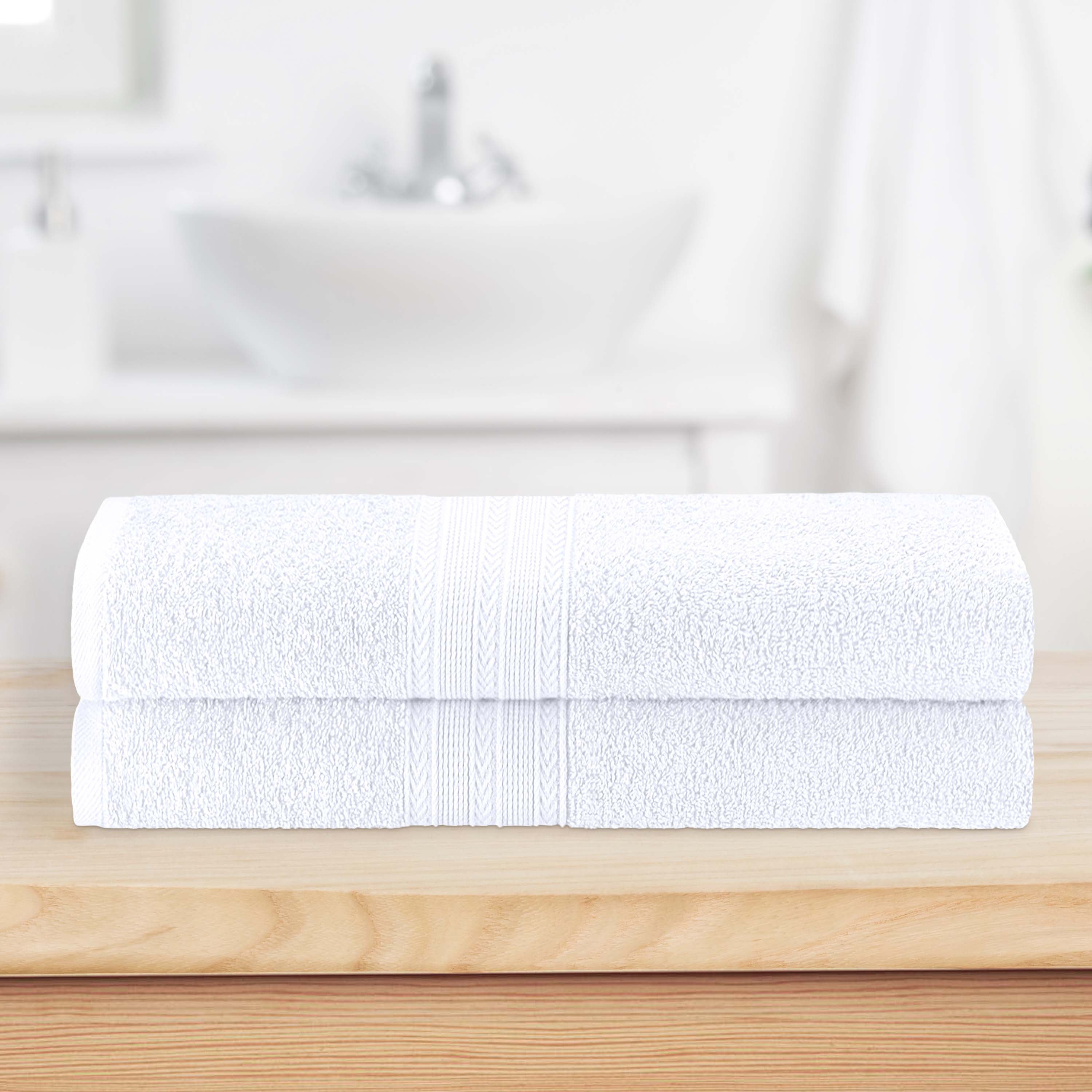 Soft Cotton Eco-Friendly 2-Piece Bath Sheet Towel Set - Ultra Absorbent & Quick Dry for Spa, Beach & Luxury Bathroom