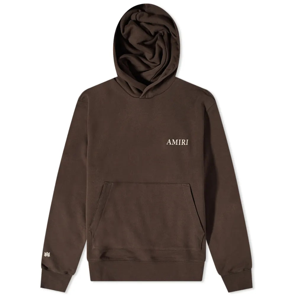 Amiri Brown Logo Hoodie for Men - Streetwear Fashion Pullover Sweatshirt | Casual Wear & Urban Style Outfit