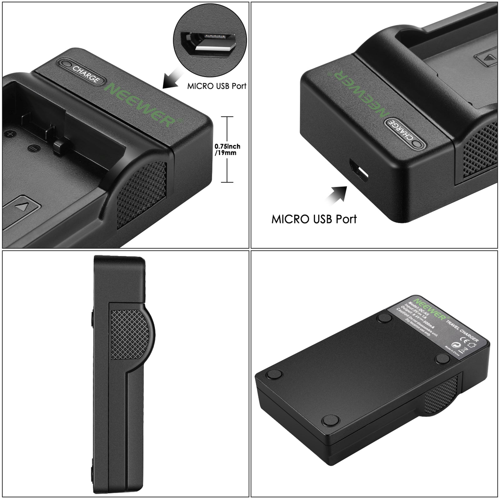 NEEWER EN-EL14 Replacement Battery Charger for Nikon D3100 D3200 D5100 D5200 - Fast Charging & LED Indicator - Perfect for Travel, Photography & Backup Power