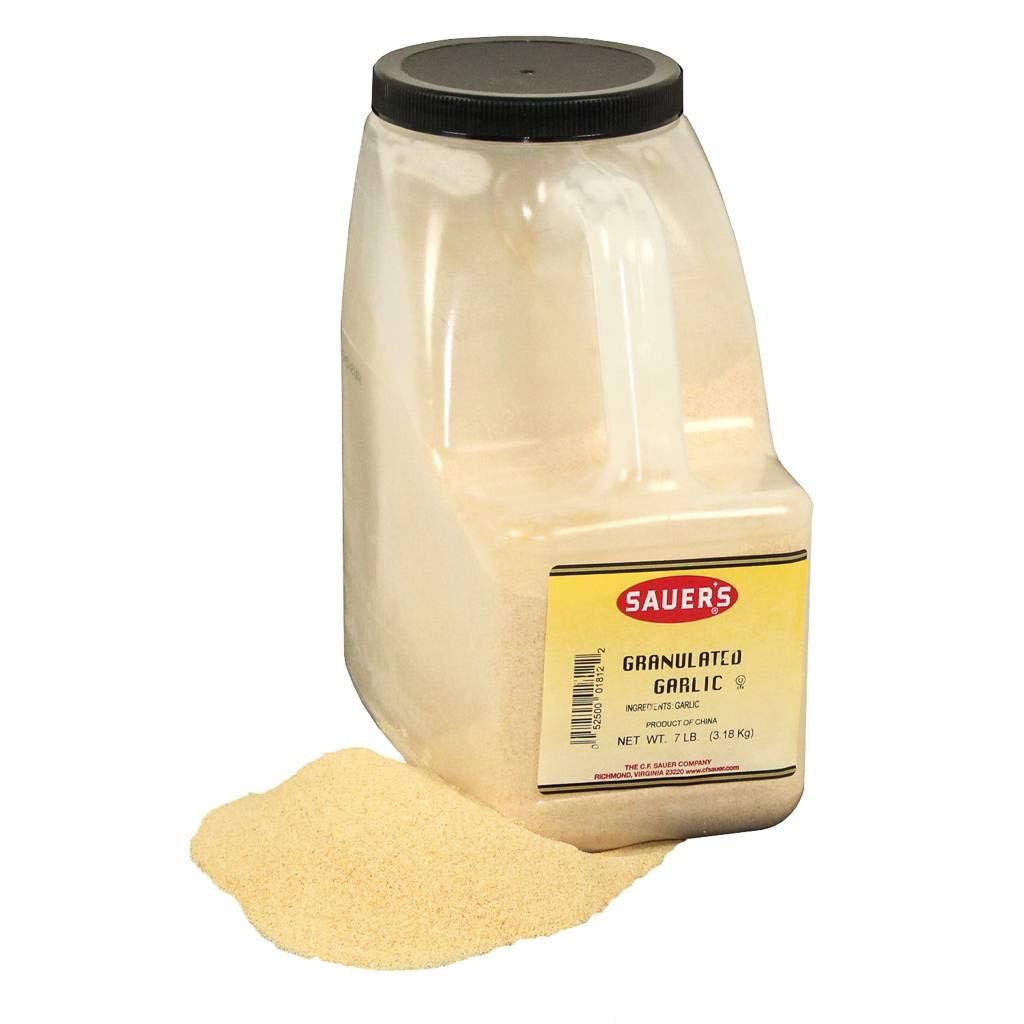 C.F. Sauer Foods Granulated Garlic - 7 Pound Bulk Size (3 Pack Case) | Perfect for Cooking, Seasoning & Meal Prep | Restaurant & Home Kitchen Essential