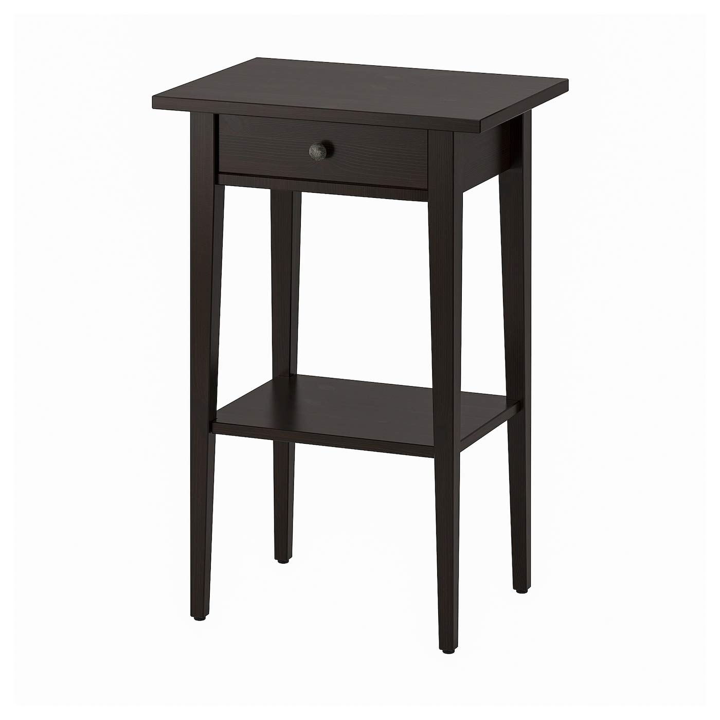 HEMNES Solid Wood Bedside Table with 2 Drawers & Pull-Out Stop - Black Nightstand for Bedroom Storage & Organization - Perfect for Small Spaces, Apartments & Modern Home Decor