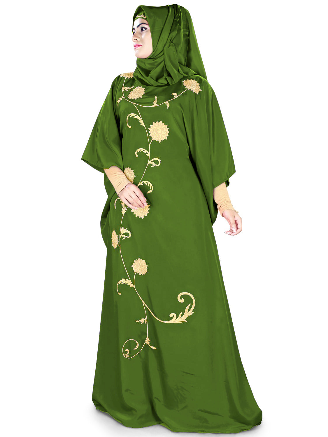 Elegant Aiza Kaftan Dress for Women - Flowy Boho Maxi Dress with Embroidery - Perfect for Beach, Vacation & Summer Outfits