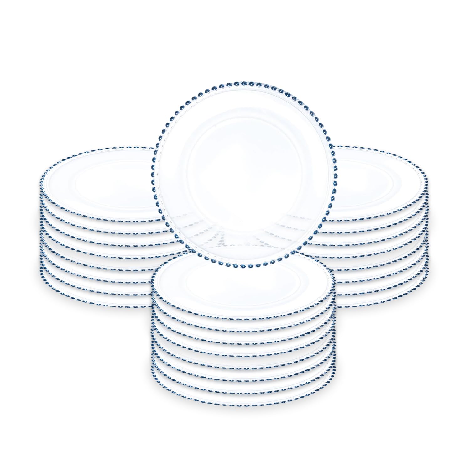 MYEventProducts 8 Pack - 13 Inch Blue Glass Charger Plates for Weddings, Parties & Formal Dinners | Heavy Duty, Durable & Sturdy Charger Plates | Elegant Table Setting Decor | Perfect for Wedding Receptions, Banquets & Holiday Dinner Parties (Blue)