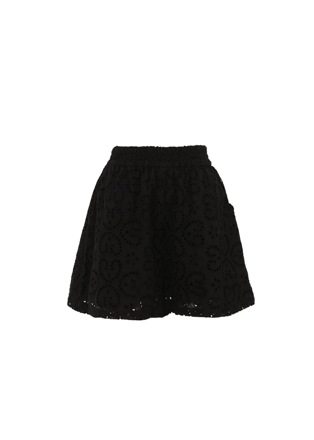 CHIARA Women's High Waist Shorts - Black Stretch Denim Shorts for Summer | Casual & Comfortable Everyday Wear | Perfect for Outings, Beach, and Travel