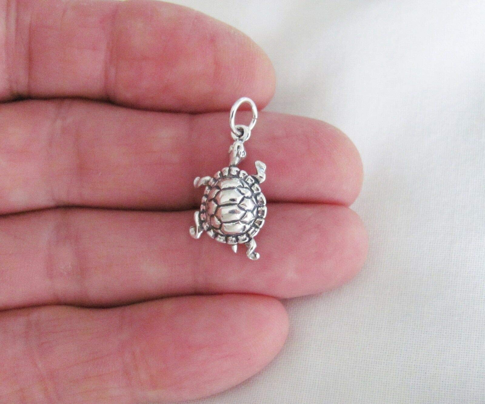 Premium Sterling Silver Turtle Charm Pendant for Bracelets & Jewelry Making - Perfect for DIY Crafts, Gifts, and Beach-Themed Accessories