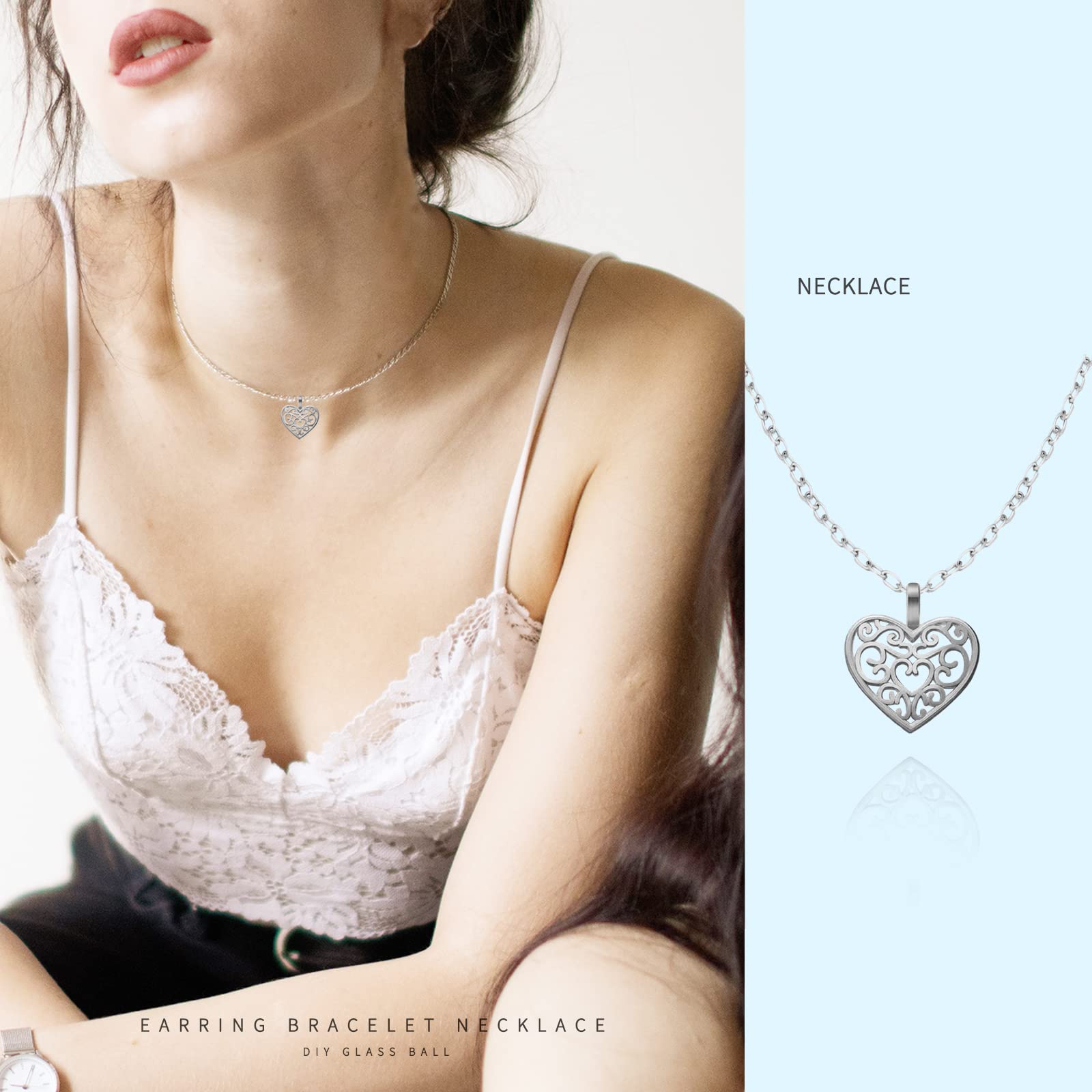 100pcs Alloy Hollow Heart Pendant Charms for DIY Jewelry Making - Necklace & Bracelet Craft Supplies - Perfect for Handmade Gifts, Party Favors, and Fashion Accessories
