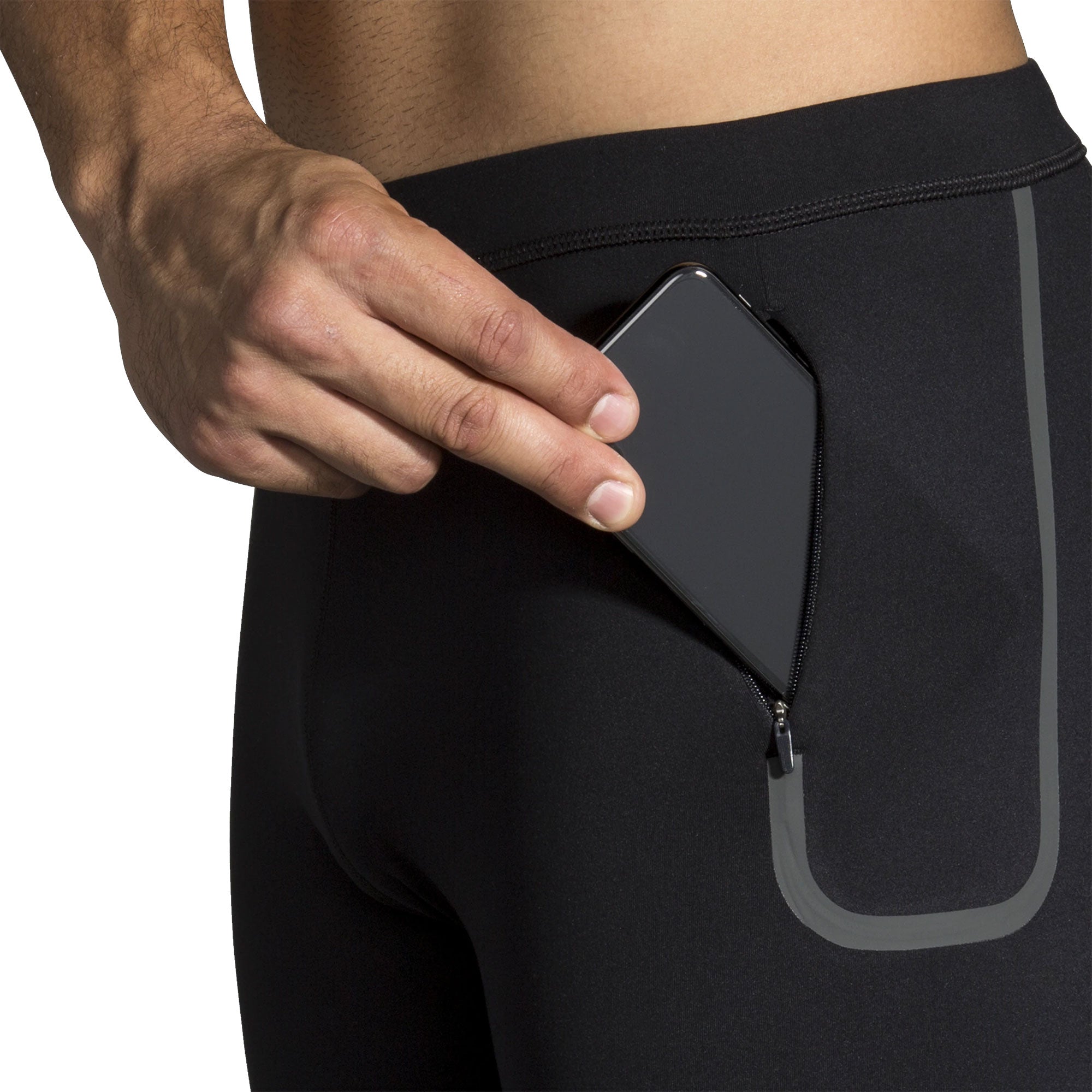 Brooks Momentum Thermal Black Men's Running Tights - Winter Workout Pants for Cold Weather Training & Gym Sessions