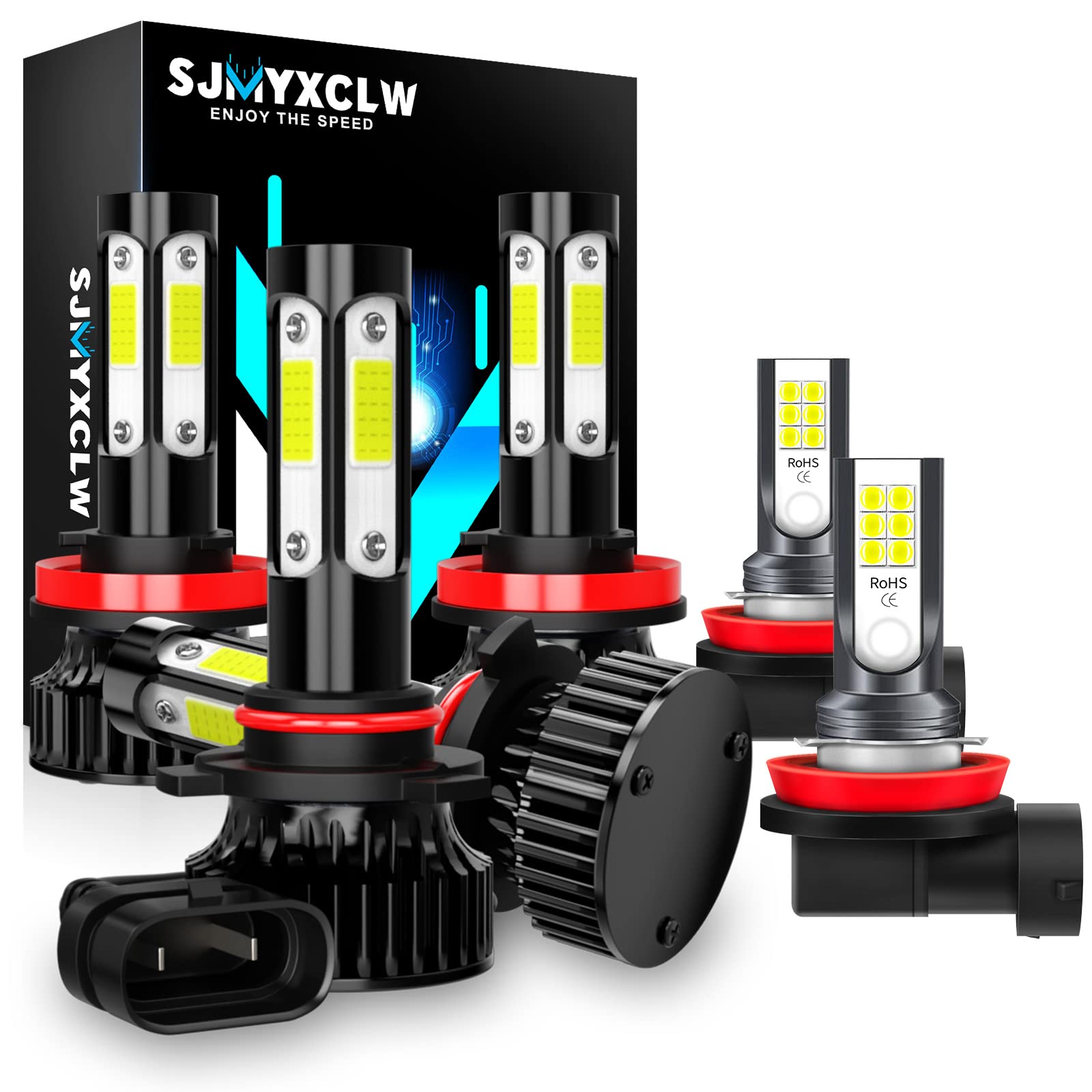 **SJMYXCLW 9005/HB3 H11/H9/H8 LED Bulbs Combo Kit - Super Bright Cool White Headlight & Fog Light Bulbs for 2018-2020 Honda Civic - High/Low Beam + H11 Fog Lights - Plug and Play (Pack of 6) - Perfect for Night Driving & Enhanced Visibility**