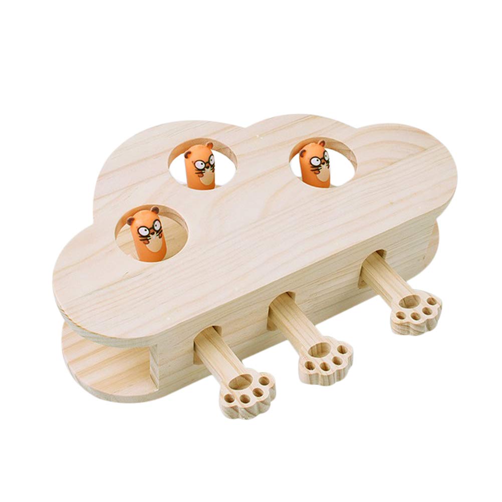 Interactive Wooden Cat and Kitten Toys - Natural Mouse-Shaped Chew Toys for Kittens, Puppies & Small Dogs | Educational Pet Toys for Teething, Training & Playtime | Perfect for Indoor Play, Stress Relief & Bonding with Your Feline Friend