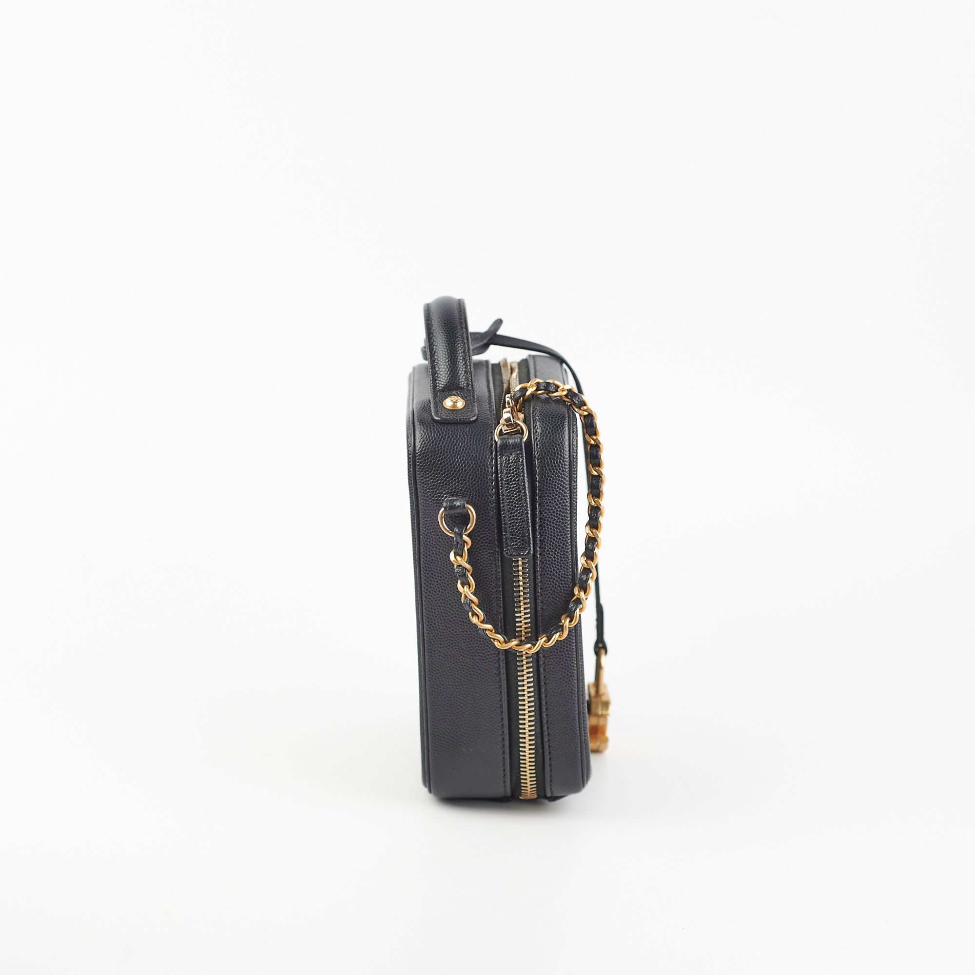 Chanel Caviar CC Filigree Vertical Vanity Case Bag Black | Luxury Designer Handbag for Women | Perfect for Evening Events, Parties & Special Occasions