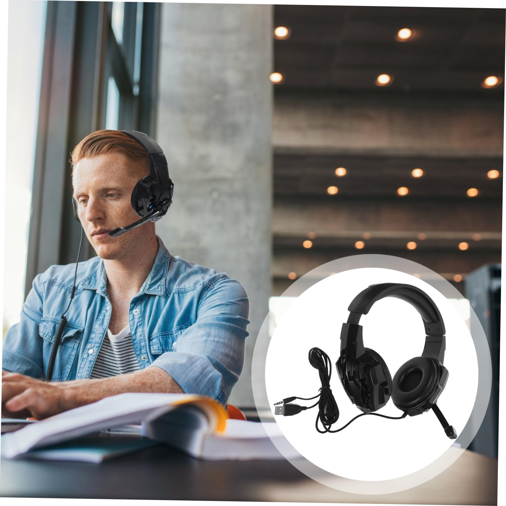 Mikikit E-Sports LED Gaming Headphones i3000 - Noise Cancelling Headset with Microphone for PC, PS5, Xbox - Perfect for Competitive Gaming & Streaming