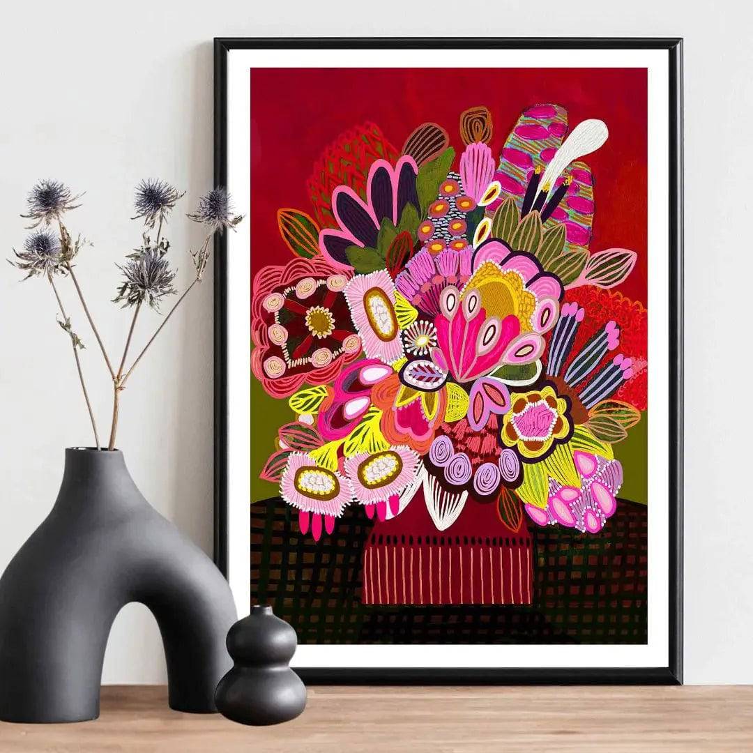 Botanica Stupenda Modern Art Print - Vibrant Botanical Wall Decor for Living Room, Bedroom & Office | Perfect Home & Office Decoration
