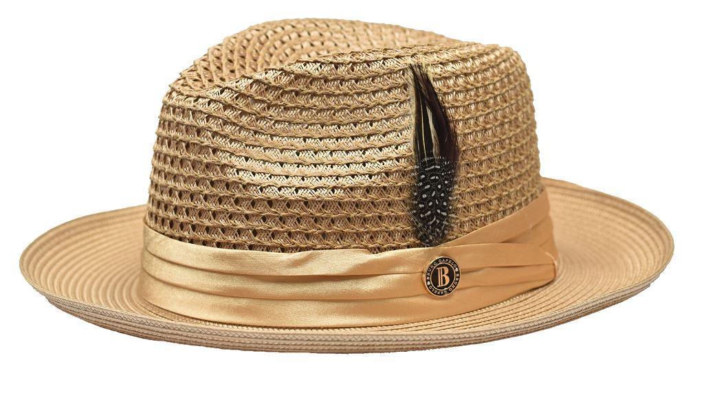Braided Straw Fedora Hat for Women & Men - Breathable Summer Sun Hat for Outdoor, Beach, and Travel - Camel Color