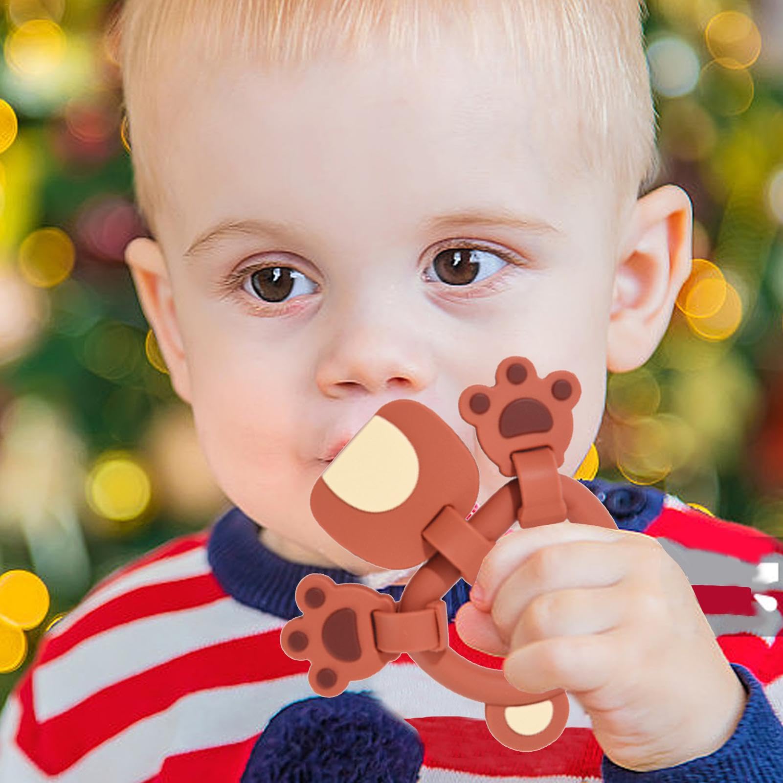 **Cartoon Silicone Teether Ring for Toddlers - Soothing Teething Toy for Boys & Girls, Early Development Sensory Toy for Play & Learning | Perfect for Home, Travel & Daycare**